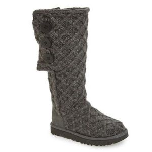 NEW UGG Lattice Cardy UGGpure Knit Boot in Grey